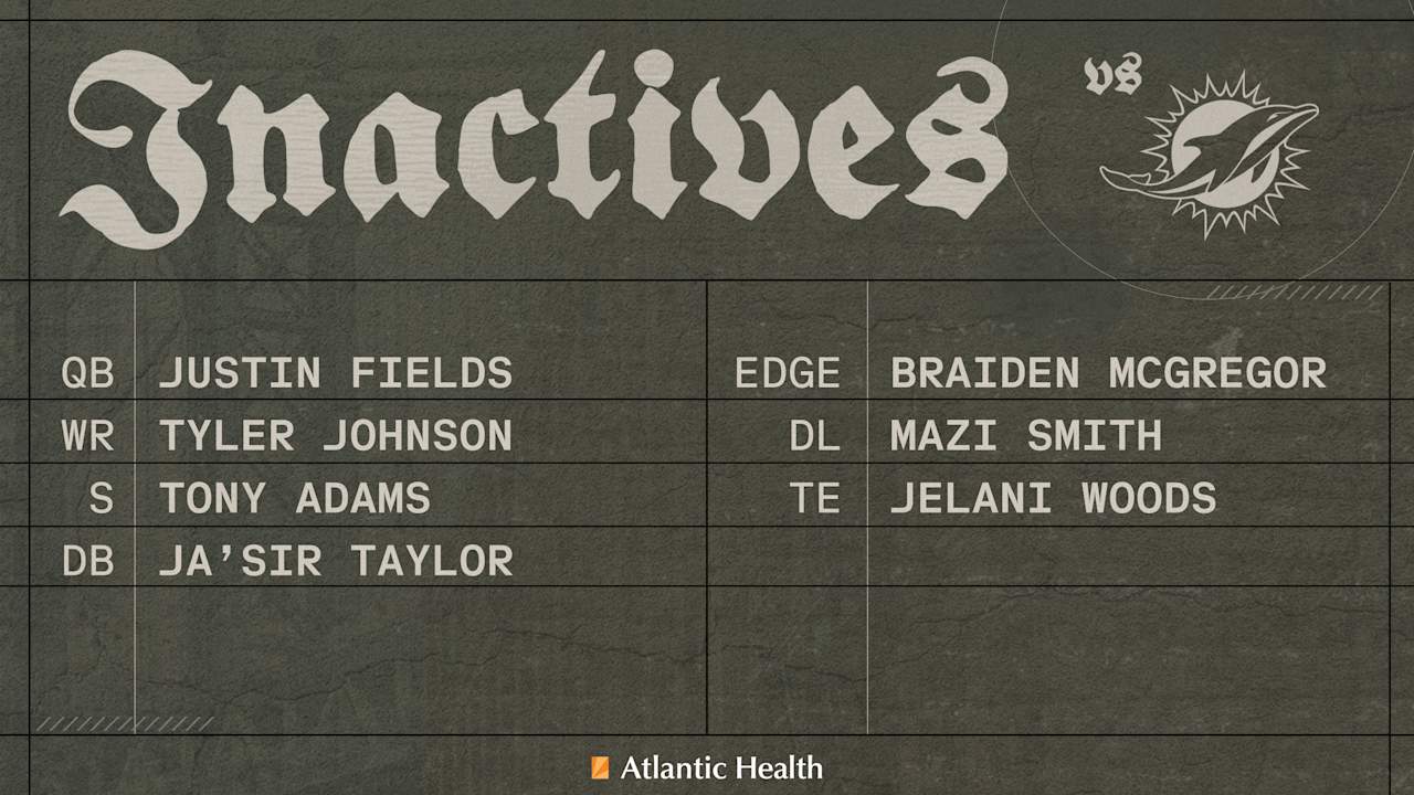 New York Jets vs. Miami Dolphins Game Inactives