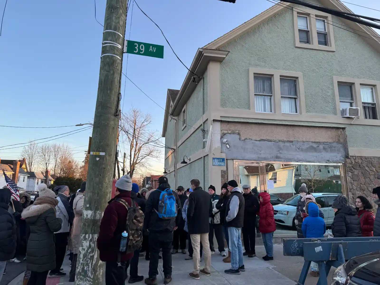 Dozens of Bayside residents protested on Feb. 18 against the Canna Buddha cannabis dispensary opening a block from an elementary school.