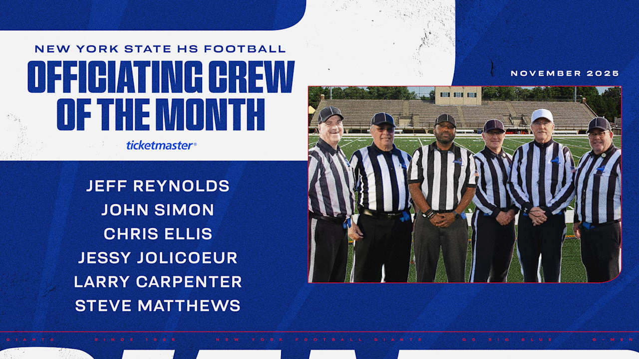 Giants and Ticketmaster celebrate New York State’s High School Football Officiating Crew of the Month 