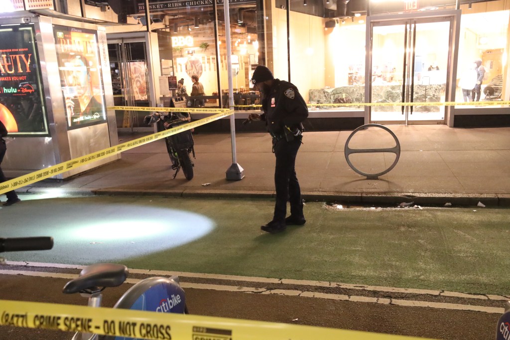 East side of West 39th Street and Broadway

Police at the scene of a male stabbed and removed to the hospital in not likely condition