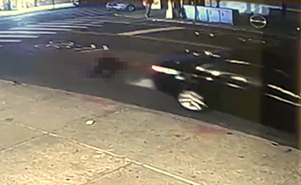 An image from surveillance video captures a fatal hit-and-run crash on Pitkin Ave. and Osborn St. in Brownsville, Brooklyn on Friday, Jan. 16, 2026.