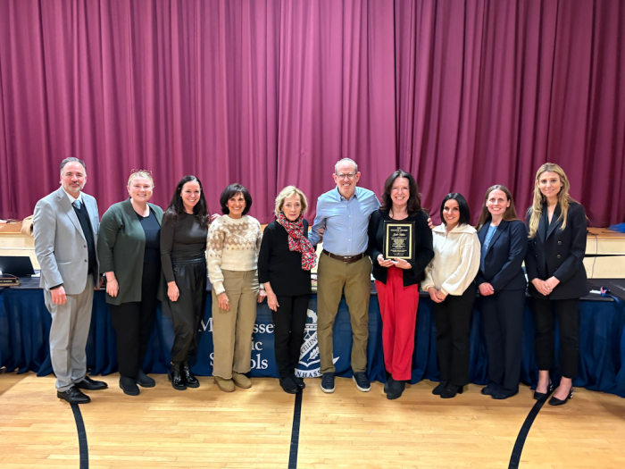 Manhasset Board of Education presents the Maggie Award to Beth Miller 