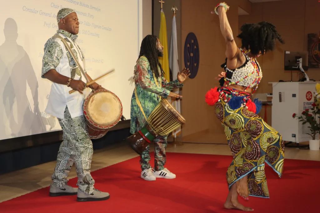 Percussion and dancing electrify the crowd. Brooklyn Eagle photo by Mario Belluomo