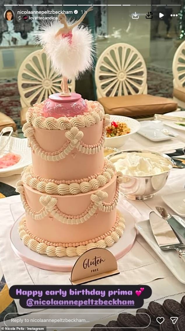 The table was beautifully set up with the pink cake which was marked as gluten free with a label
