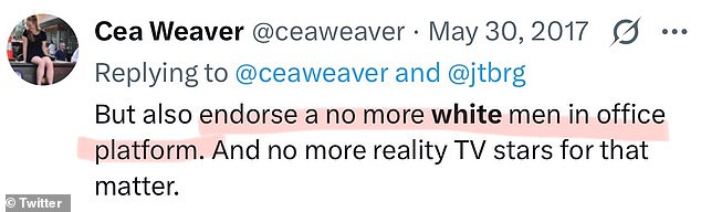 Weaver has come under fire over a slew of resurfaced social media posts from her since deleted X account that appeared to target white people