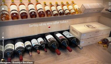 Brooklyn Beckham shows off his £6,000 wine cellar (including bottles of his dad's favourite red!) after 'vowing his relationship with his estranged parents is over'