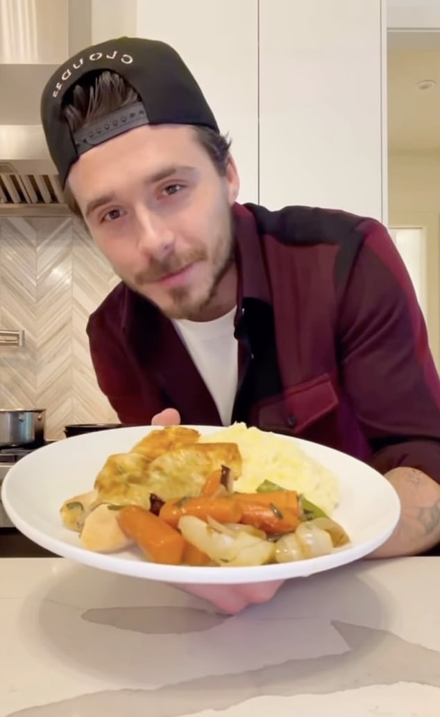 Brooklyn Beckham's post shared on Instagram showcasing his homemade meal. His mother liked the post on the social media platform which is reportedly in contravention of a legal request Brooklyn had issued his parents asking them to stop contacting him - and to stop interacting with him on social media