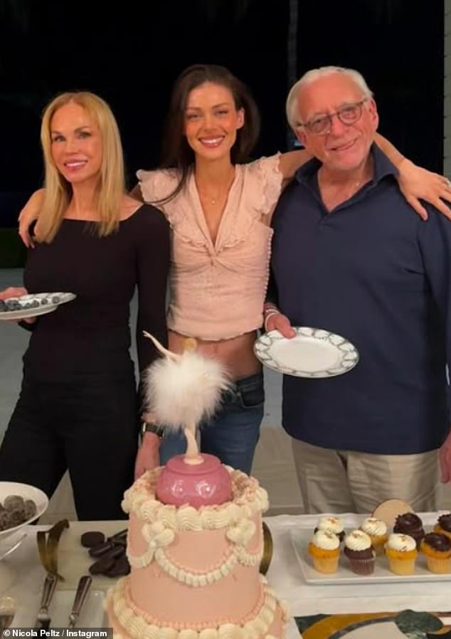 Nicola is pictured with her own parents