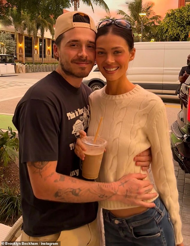 While Nicola showcased her huge haul of flowers, Brooklyn made a suitably gushing tribute to his wife on her birthday,  penning: 'I am the luckiest man to call you my wife'