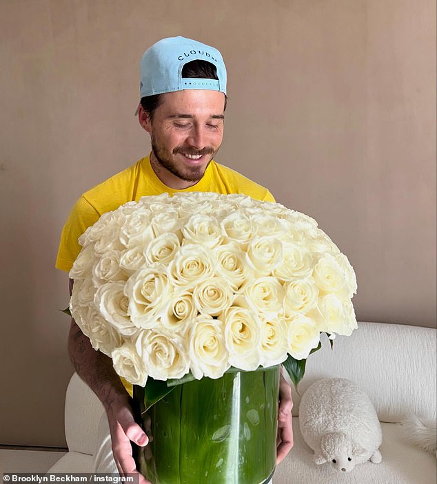 Brooklyn Beckham appeared to copy estranged dad David while celebrating wife Nicola Peltz's 31st birthday on Friday as their family feud rages on.