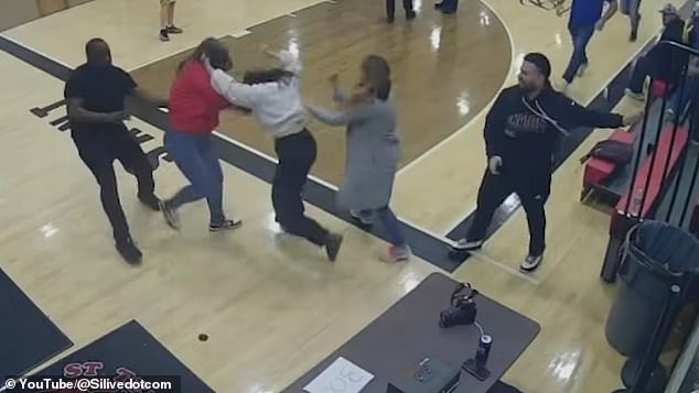 A pair of moms have been banned from their kids' basketball games after sparking a brawl