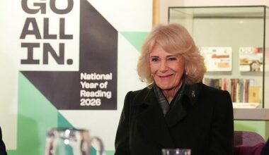 Britain's Queen Camilla visits the National Library of Scotland, Edinburgh, to mark the launch of the National Year of Reading in Scotland