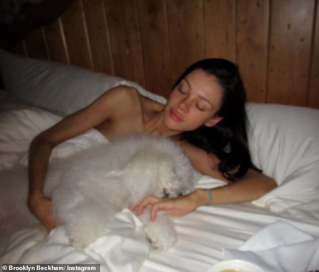 The eldest son of David and Victoria, 26, paid tribute to his wife, 31, once again with the photo montage, which included one very racy snap of Nicola lying topless in bed