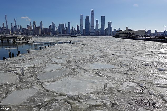 New York City ferries have been suspended due to continued ice buildup in the East and Hudson rivers and across the harbor