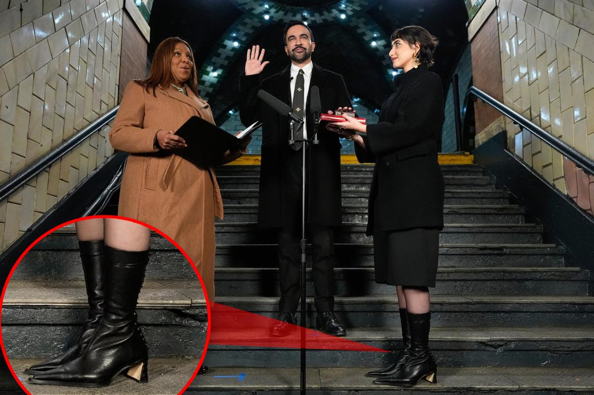 Democratic socialist Zohran Mamdani’s wife, Rama Duwaji, wears luxury $630 Miista boots to swearing-in ceremony