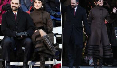 NYC Mayor Zohran Mamdani's wife, Rama Duwaji, attends inauguration in brown coat and lace-up boots