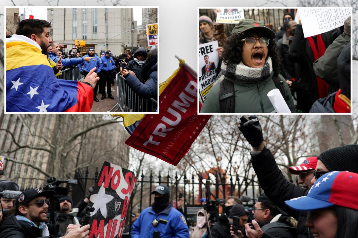NYPD forced to separate pro-Maduro protesters Venezuelans in wild NYC scene