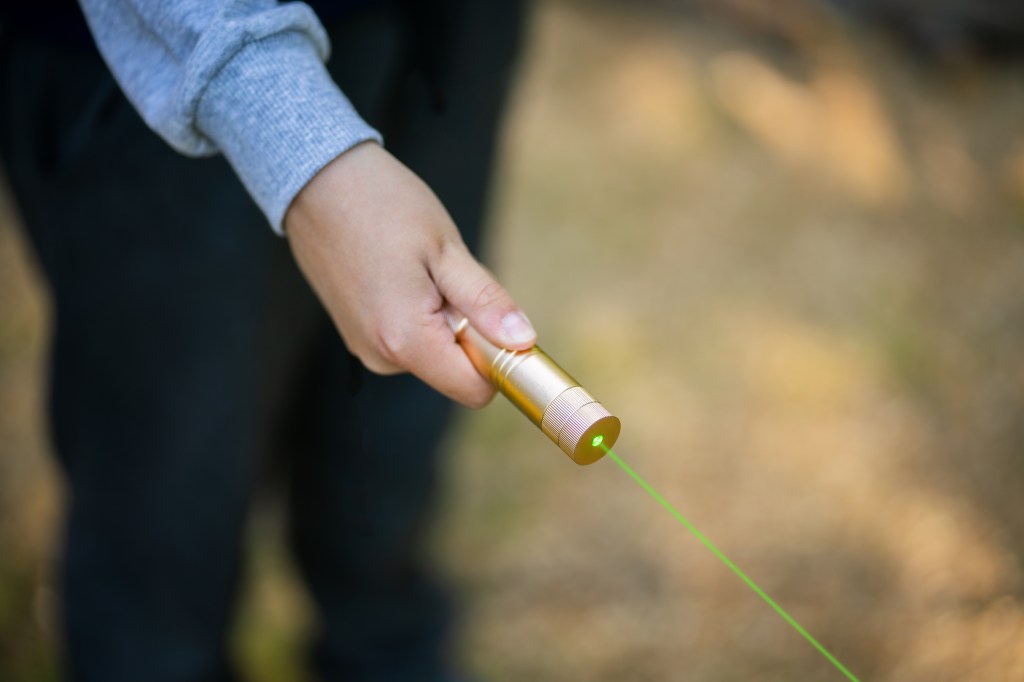 The green laser was allegedly used by a Buffalo teen. 