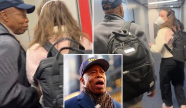 Eric Adams tells heckler 'go f--k yourself' as ex-NYC mayor gets booed at airport: 'You’re gonna see the Brooklyn in me'