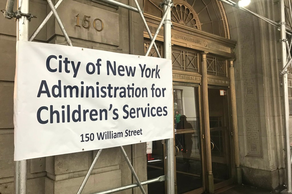 Entrance to the New York City Administration for Children's Services at 150 William Street.