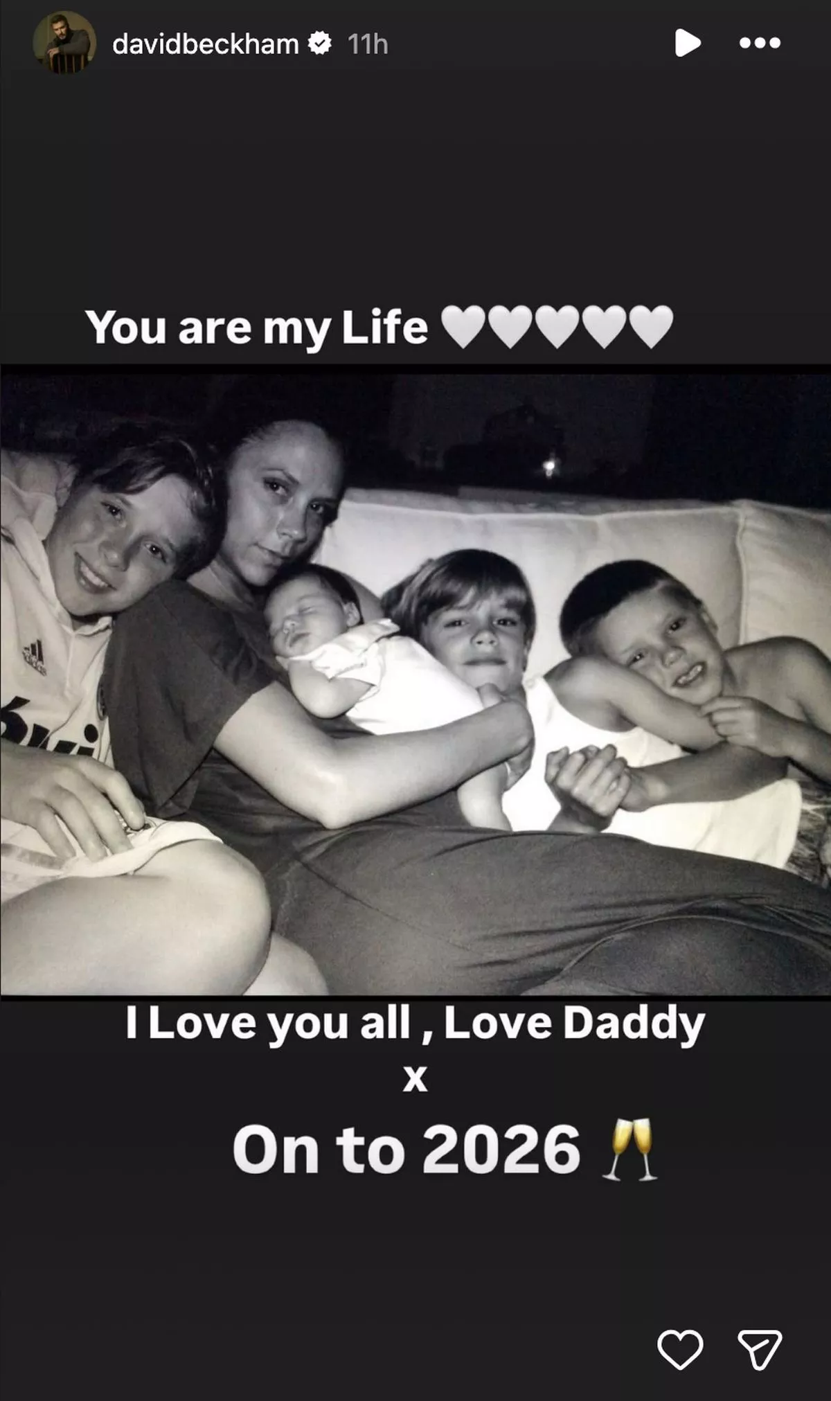 David shared a string of throwback photos on his Instagram story