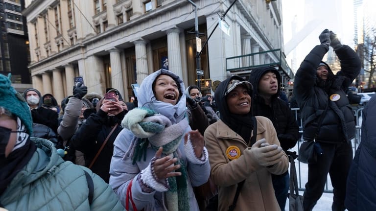 The mood was joyful at the Canyon of Heroes block...