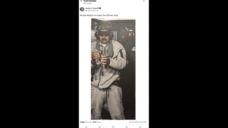 Venezuelan President Nicolás Maduro in a photo released by President Donald...