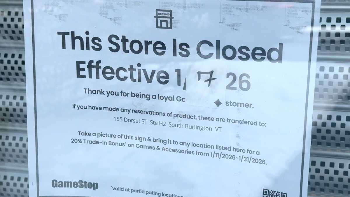GameStop closing stores in Vermont, New York and New Hampshire