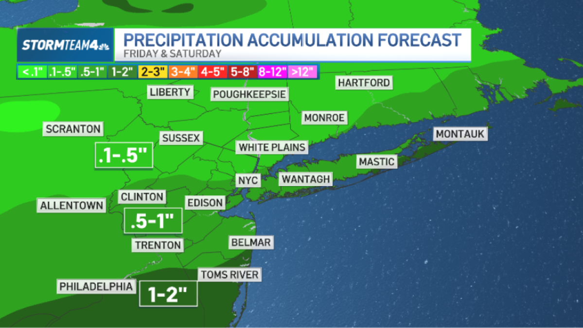 NYC forecast calls for rain Saturday; check weather radar – NBC New York