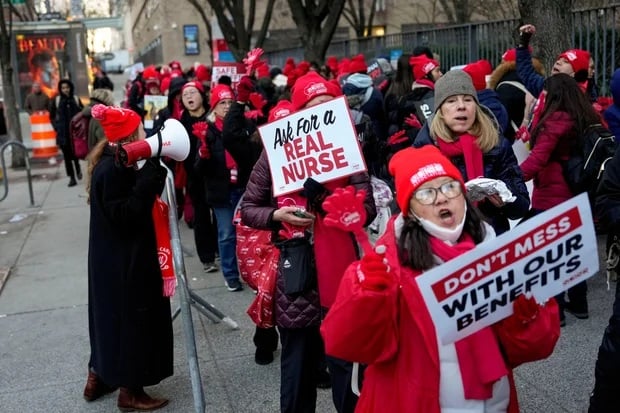 Nurses strike begins in New York City as thousands walk off jobs at major hospitals