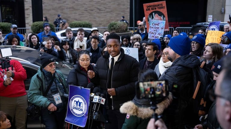 Chi Ossé, New York City Council member, speaks during a...