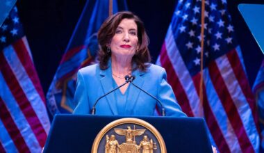 Gov. Kathy Hochul outlines her policy priorities in her 2026 State of the State address on Tuesday, January 13, 2026. Photo: Darren McGee/Office of Gov. Kathy Hochul