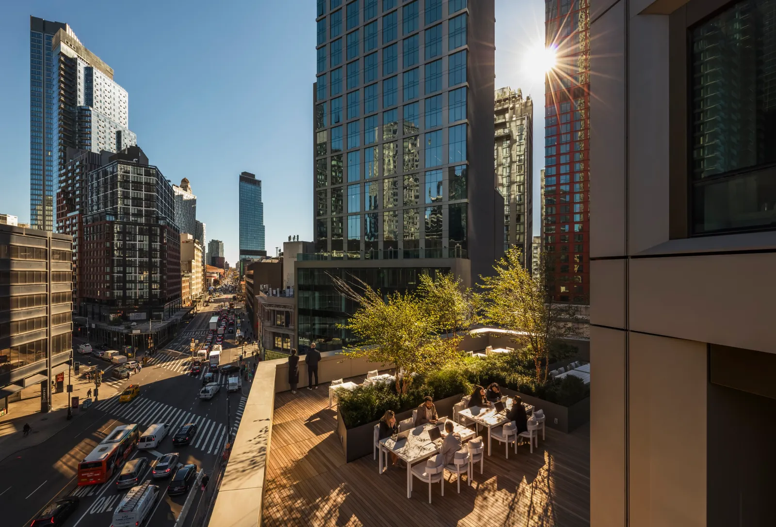 A view of a terrace at The Brook.