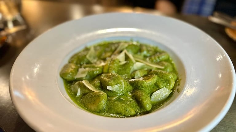 Gnocchi in pesto sauce at Legacy Room in Patchogue.