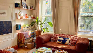 A Renter Turned a Brooklyn Apartment into a Colorfully DIYed Sanctuary (Wait Until You See the Cat’s Office)