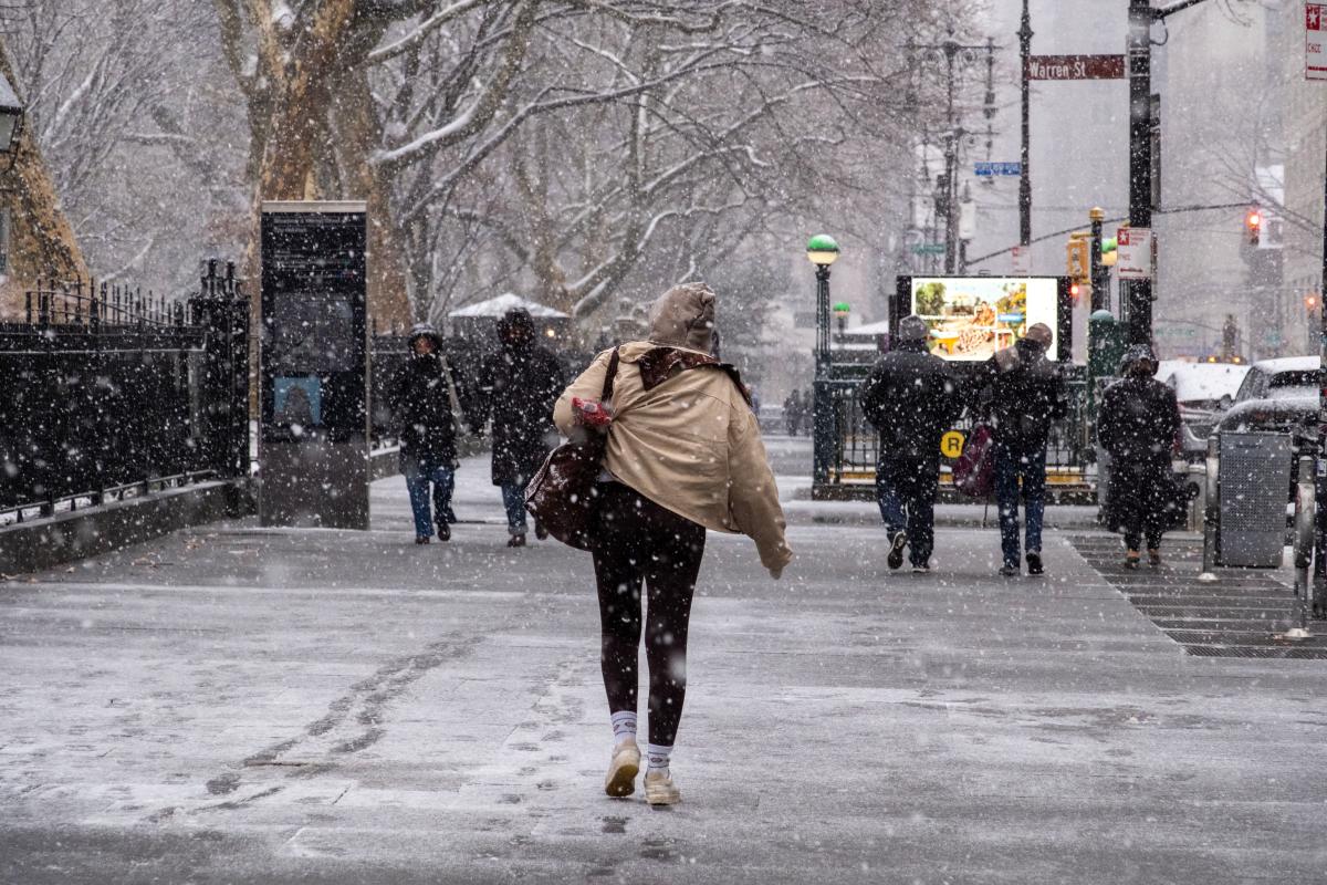 Snow halts flights in NYC, Newark as storms make for messy weekend