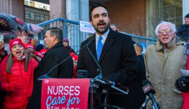 NYC Mayor Zohran Mamdani and US Sen. Bernie Sanders rally with nurses on ninth day of strike