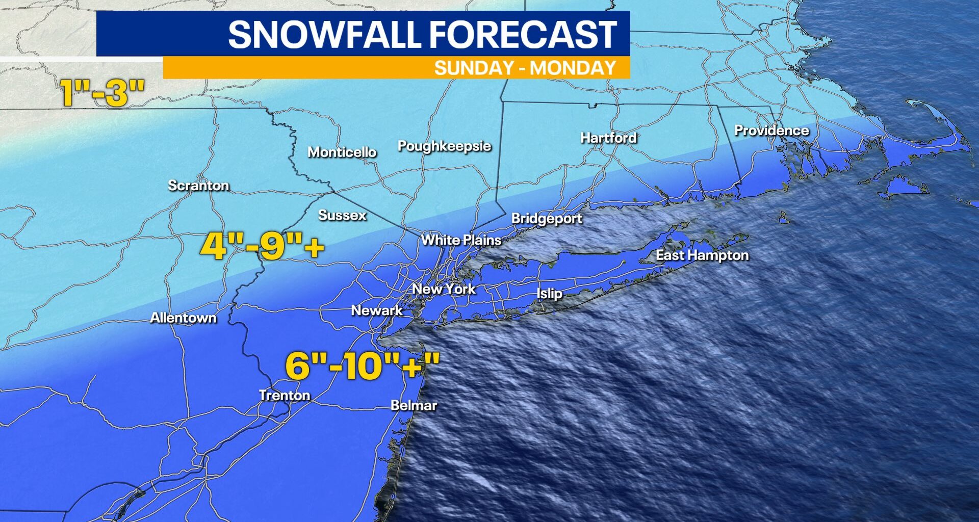 Snow totals for this weekend: Latest NYC, NJ timeline and forecast