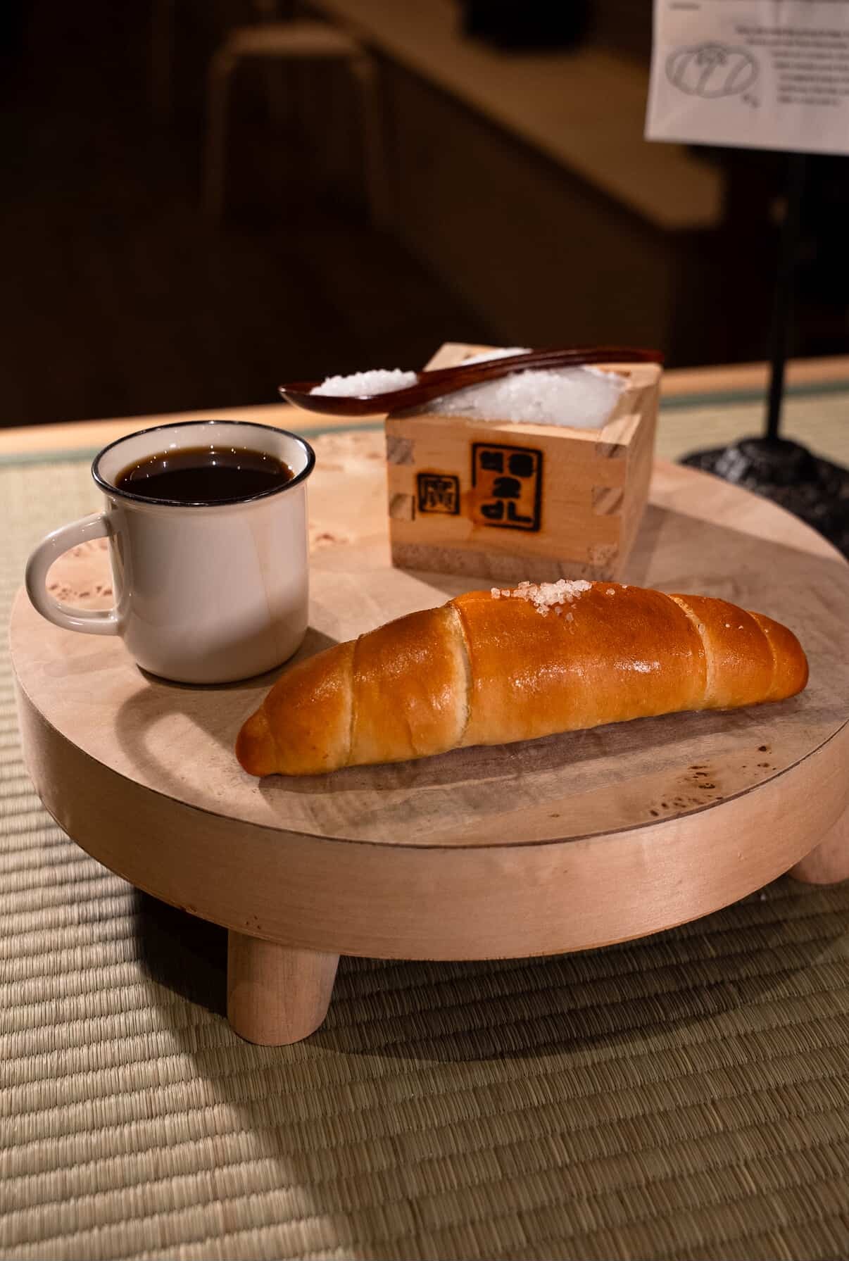 A loaf of bread on a table.