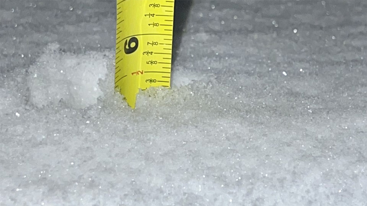 How many inches of snow fell so far in NY, NJ, CT?