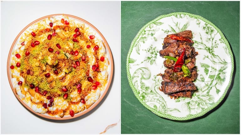 At Kahani in Huntington, the Delhi Chaat, left, is a...