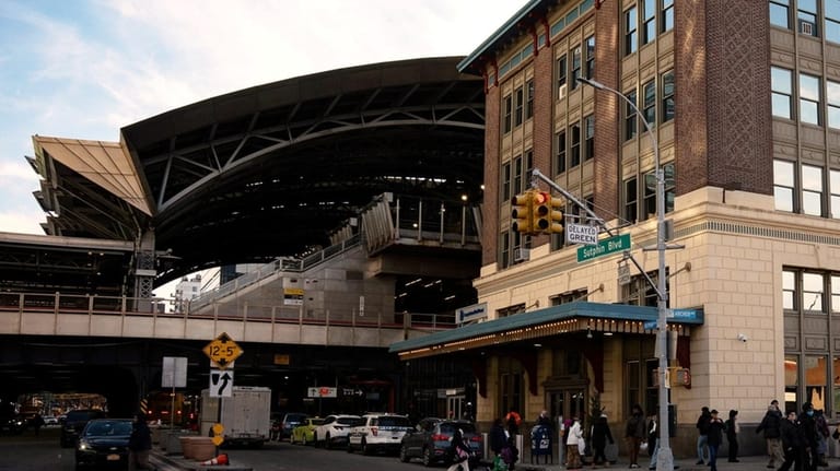 The exterior of Jamaica station on Wednesday.