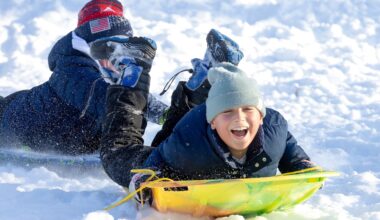 Children enjoy their snow day at Clove Lakes Park