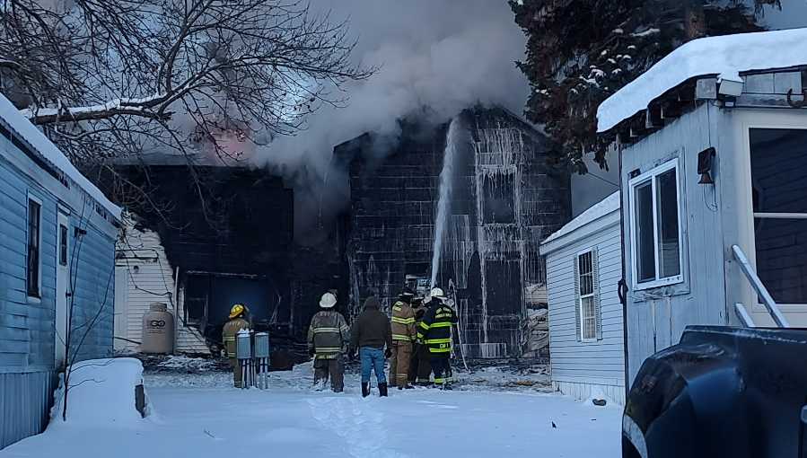 Crews battling fire at home in Keeseville, New York