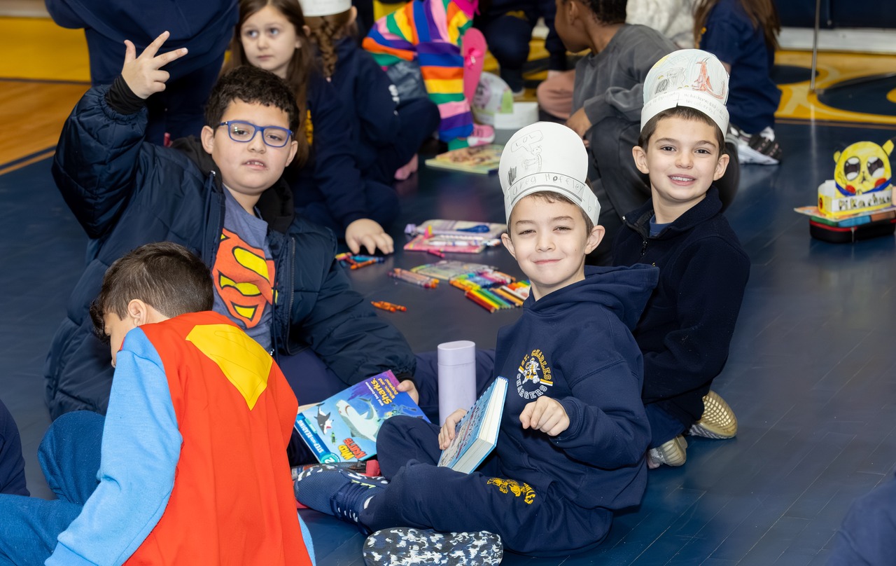 BP Fossella and Catholic Schools Superintendent reads to kids at St. Charles