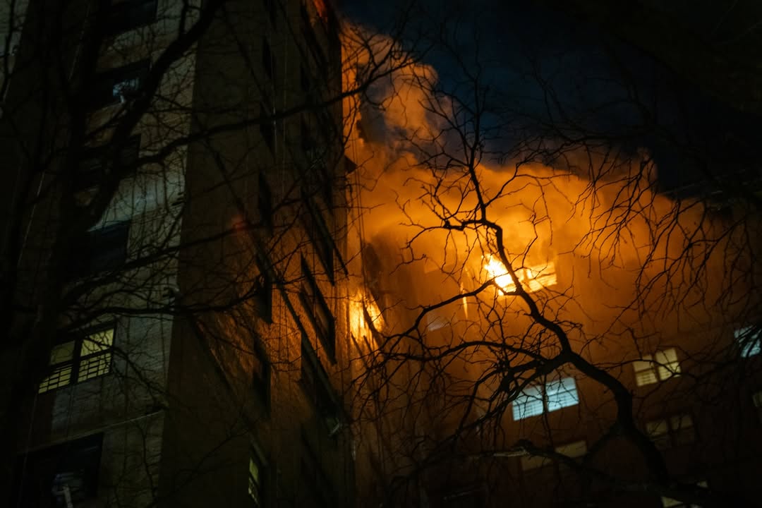 flames pour out of Bronx building after gas explosion