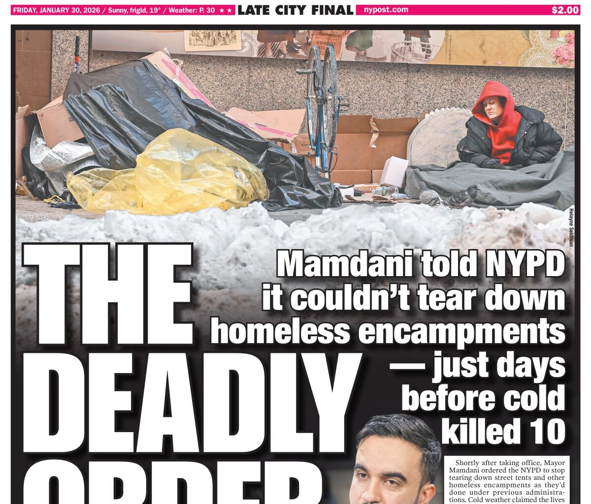 New York Post Cover for January 30, 2026