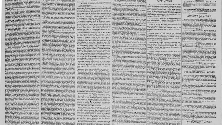 The New York Daily Tribune's article written by Elizabeth Jennings...