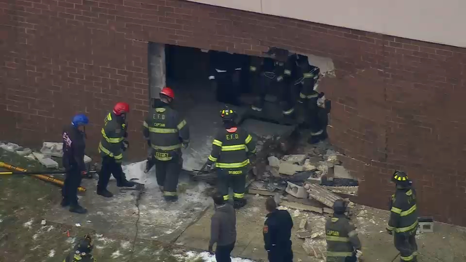 Car smashes hole into side of Elizabeth High School in NJ