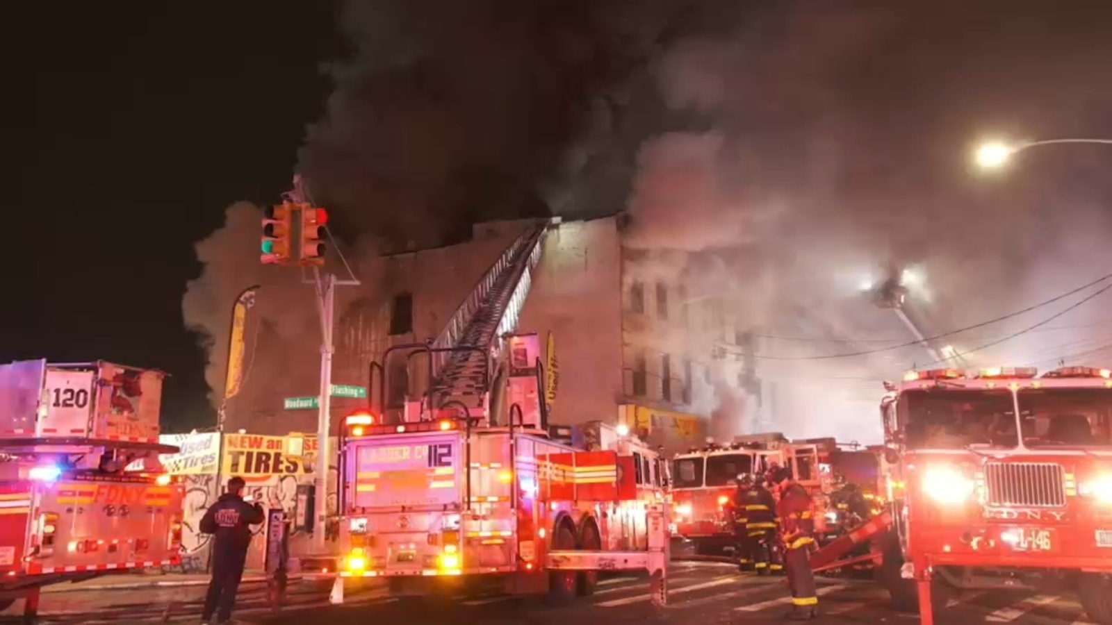 9 people injured after massive fire rip through apartment building in Ridgewood, Queens